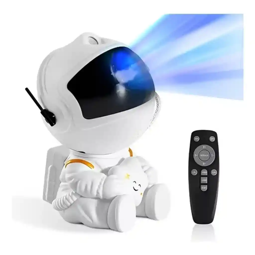 Astronauta Proyector Mini Sentado Nublosa Y Estrellas