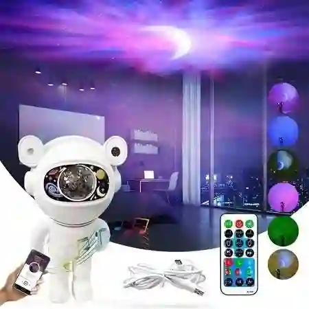 Astronauta Proyector Estrellas Nublosa Con Bluetooth
