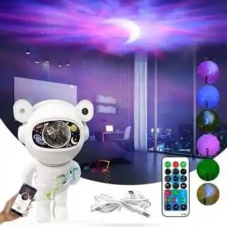 Astronauta Proyector Estrellas Nublosa Con Bluetooth
