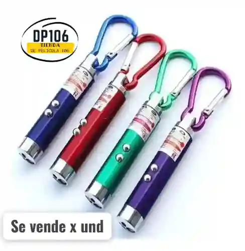 Puntero Laser Rojo Tipo Llavero Con Linterna X 1 Und