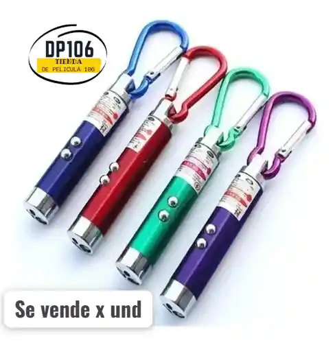 Puntero Laser Rojo Tipo Llavero Con Linterna X 1 Und