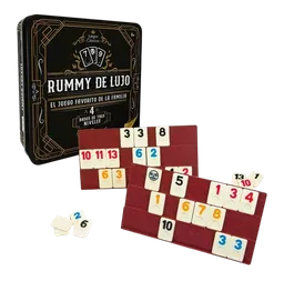 Juego De Mesa Rummy De Lujo Caja Metalica