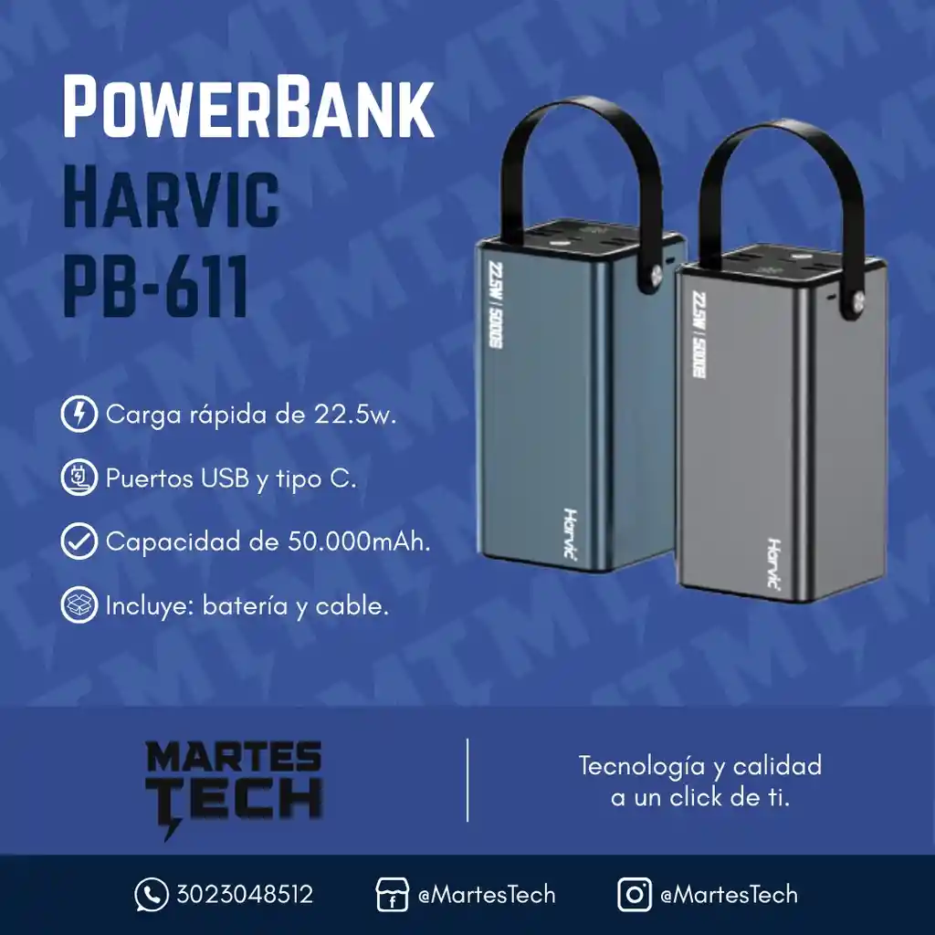 Powerbank Harvic 50.000mah