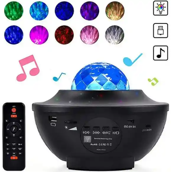 Proyector De Luz Estrellas Galaxia Bluetooth Usb