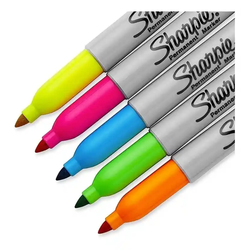 Marcadores Sharpie Colores Neon Marcador Fluorescente Bajo Luz Negra X5 Unidades