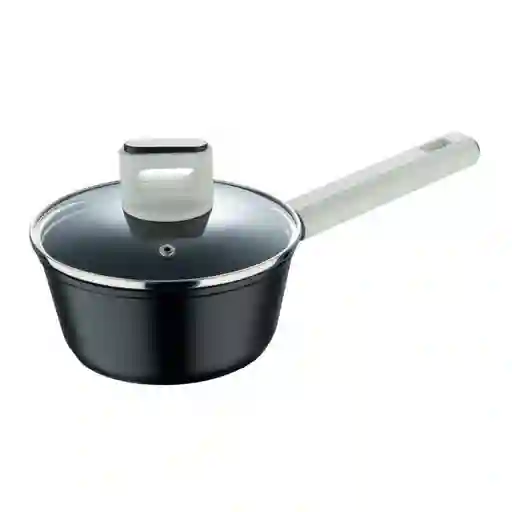 Cacerola Con Tapa Bergner Lines 16 Cm Negro Aluminio Forjado