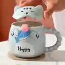 Mug Taza Coleccionable Gato Saca Lengua Kawaii Blanco
