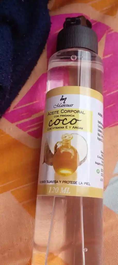 Aceite Corporal Con Fragancia Coco 120 Ml