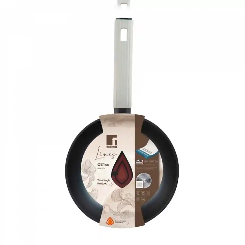 Sarten Bergner Lines 24 Cm Negro Aluminio Forjado