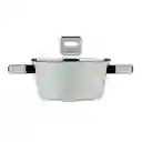 Olla + Tapa Bergner Lines 24 Cm Blanco Aluminio Forjado