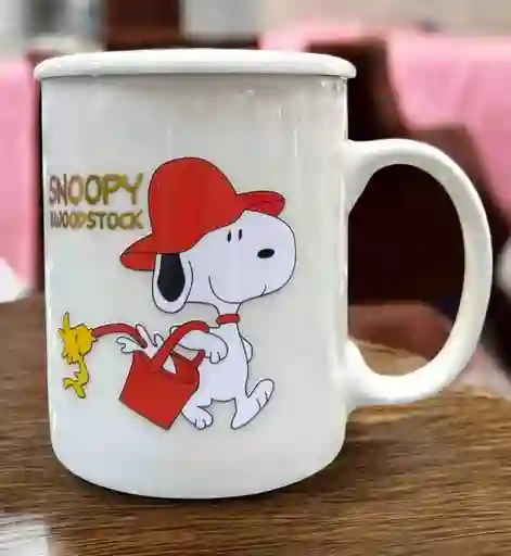 Mug Taza Coleccionable Snoopy Kawaii Blanco