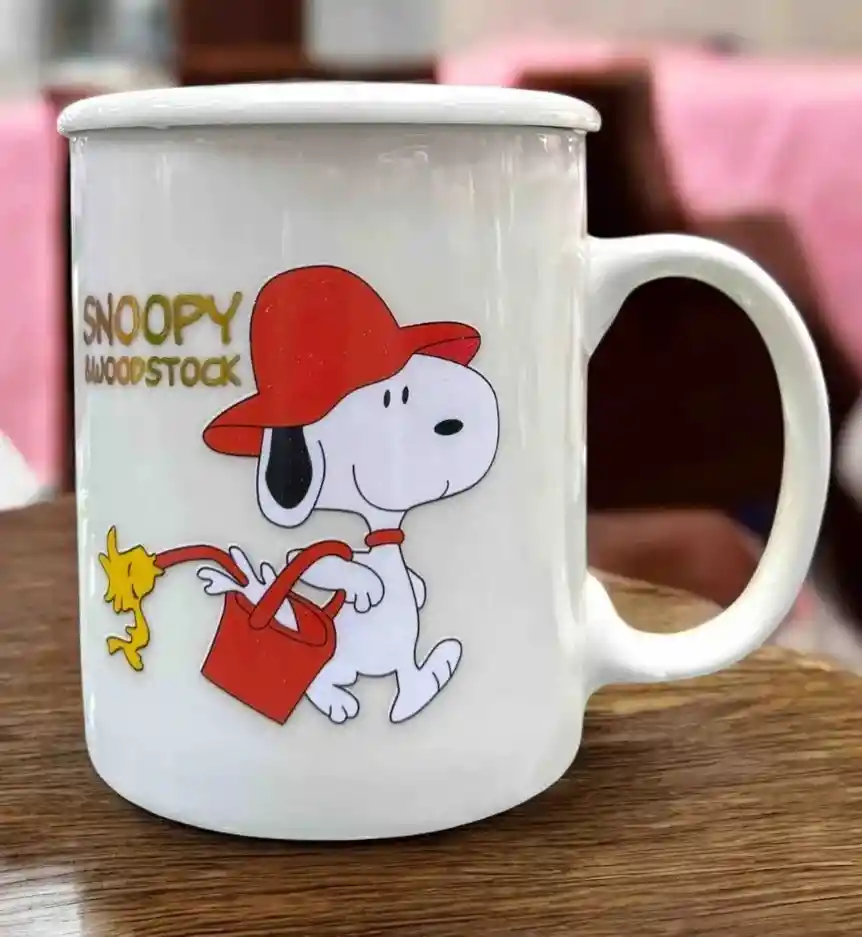Mug Taza Coleccionable Snoopy Kawaii Blanco