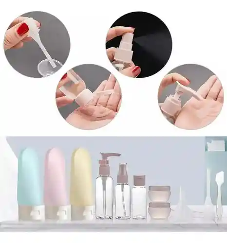 Juego Kit De Botellas Para Viaje X 11 Piezas Reutilizables 002
