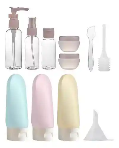 Juego Kit De Botellas Para Viaje X 11 Piezas Reutilizables 002