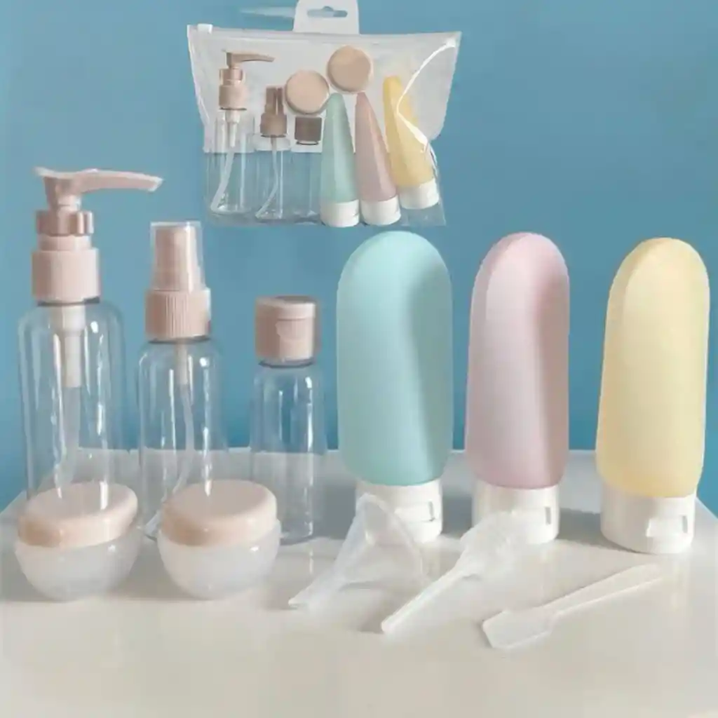 Juego Kit De Botellas Para Viaje X 11 Piezas Reutilizables 002