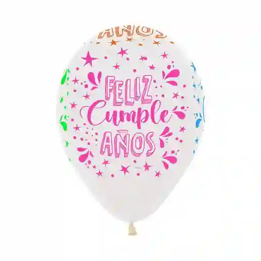 Globos Bombas Latex Redondo Fiesta R-12 X 12 Unidades Feliz Cumpleaños Splash Neón Transparente Sempertex