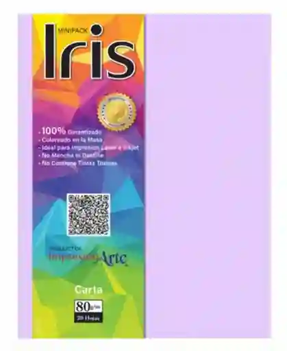 Cartulina Iris 1/8 X 10 Hj Lila. 160 Gr