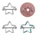 Piercing Para Pezón X2 Acero Estrella Azul