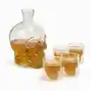 Whiskera De Calavera Decantador Licorera Craneo + 4 Vasos Fk23b-65