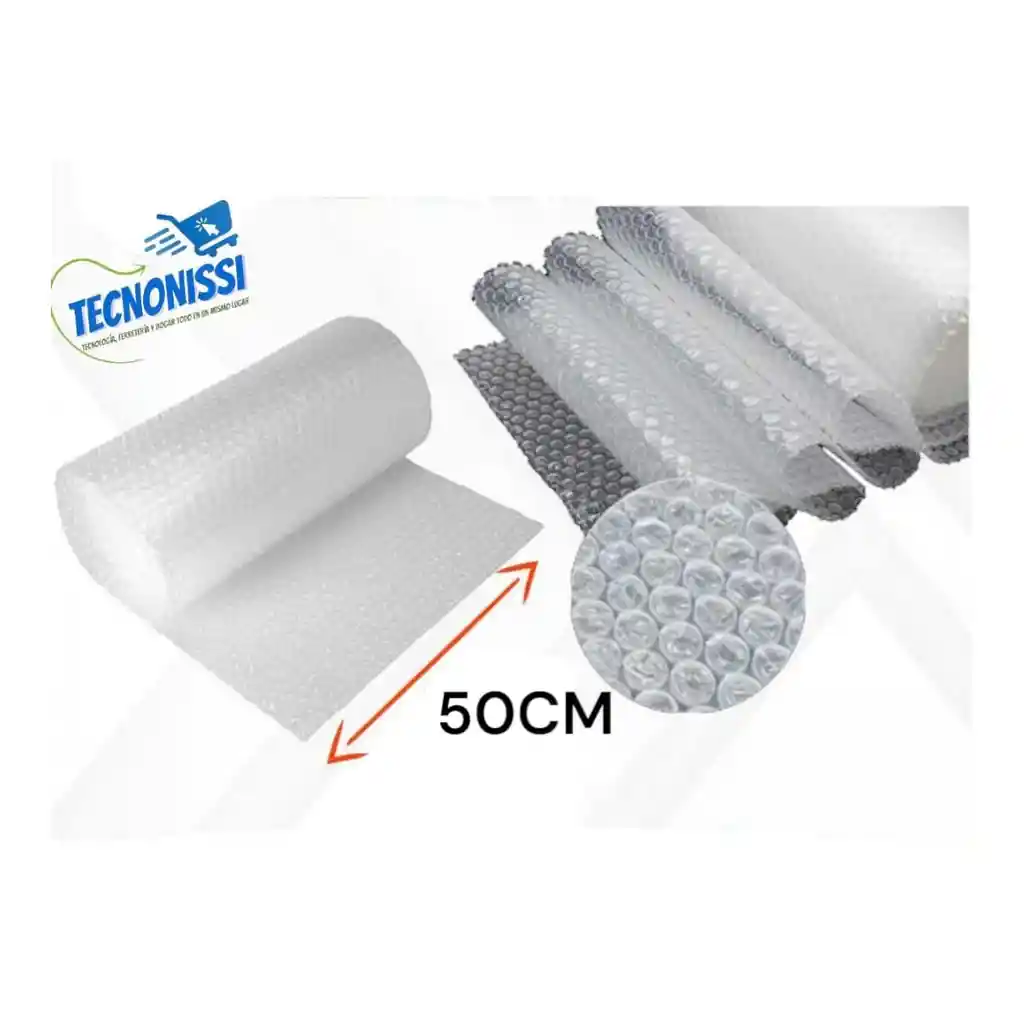 Plástico Papel Burbuja De 50cm De Ancho X 5mt De Largo