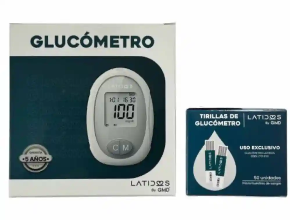 Glucometro+50 Lancetas+50 Tirillas Latidos