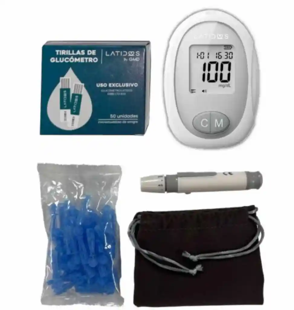 Glucometro+50 Lancetas+50 Tirillas Latidos