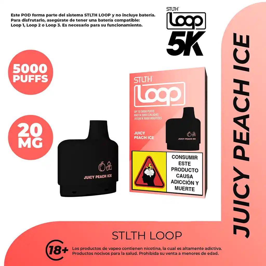 Stlth Loop Pod Juicy Peach Ice (20mg/ml)