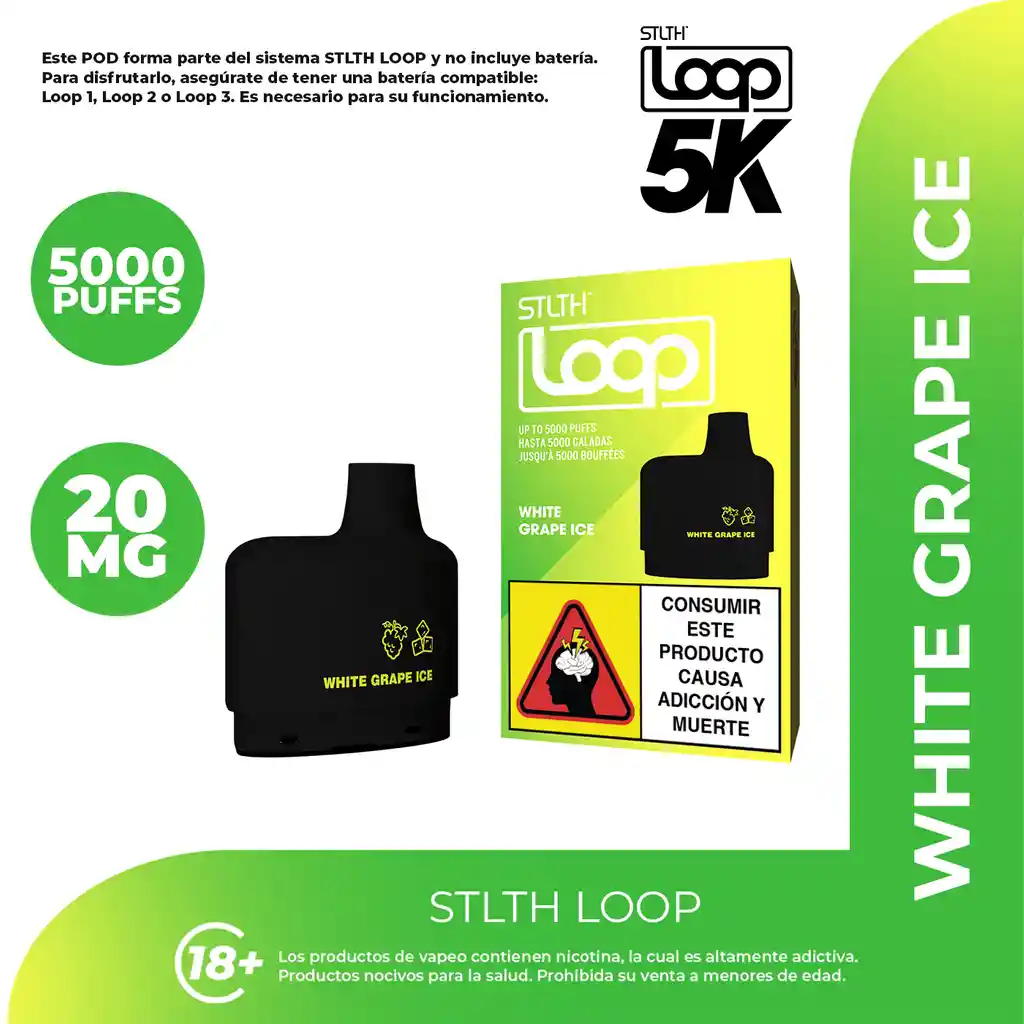 Stlth Loop Pod White Grape Ice (20mg/ml)
