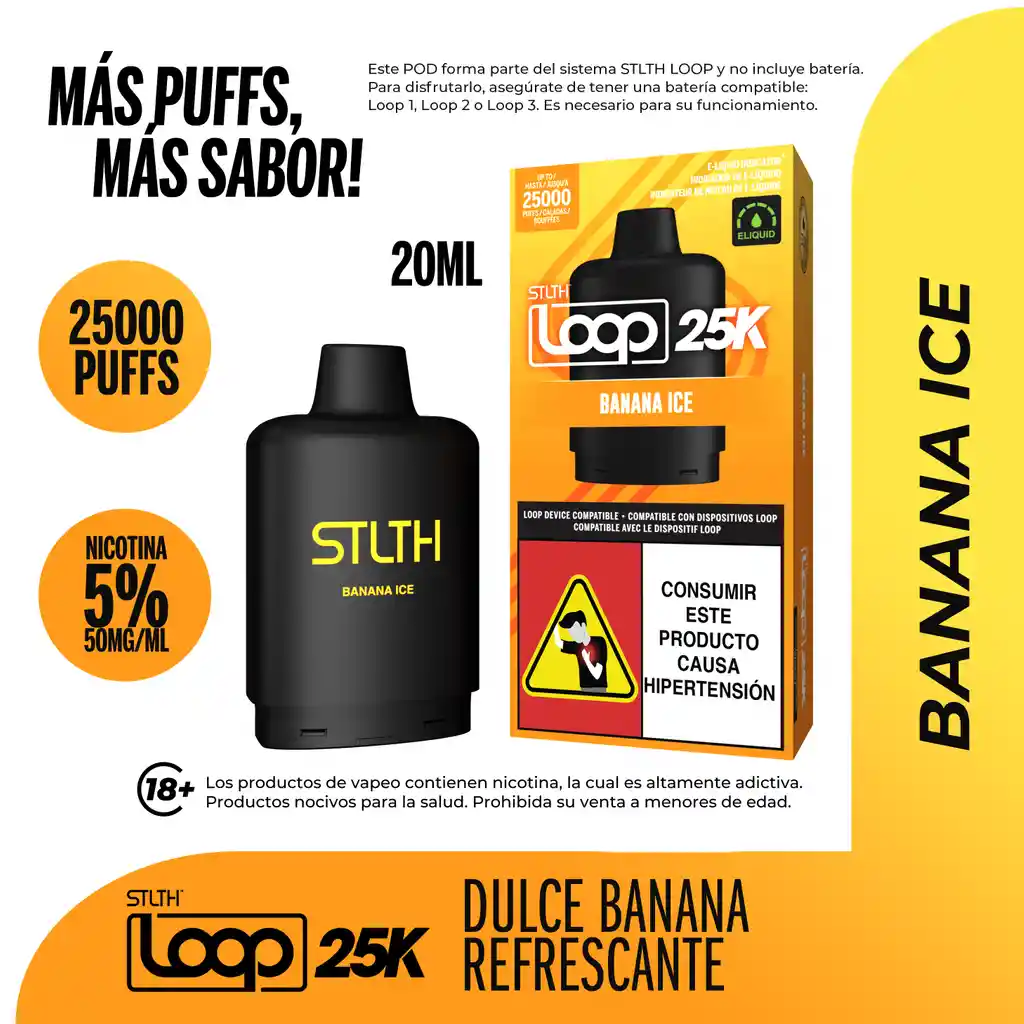 Stlth Loop 25k Pod Banana Ice