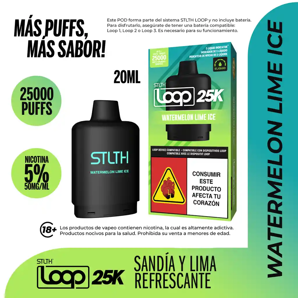 Stlth Loop 25k Pod Watermelon Lime Ice
