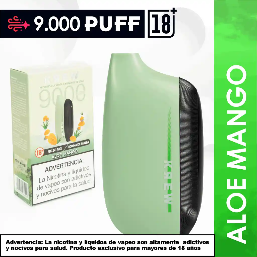 Vapeador 9000 Puff Aloe Mango Krew