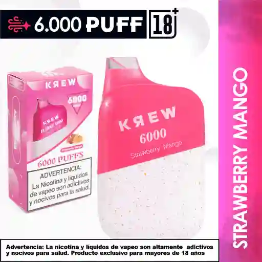 Krew Vapeador 6000 Puff Strawberry Mango
