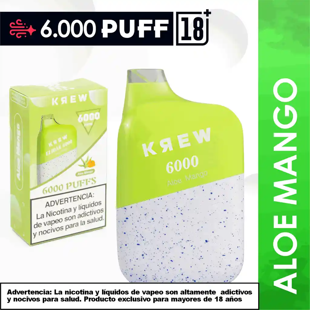 Krew Vapeadores 6000 Puff Aloe Mango
