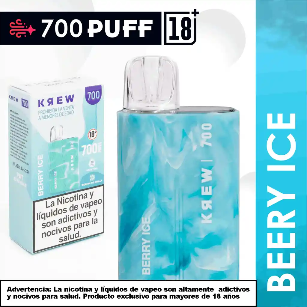 Krew Vapes 700 Puff Berry Ice