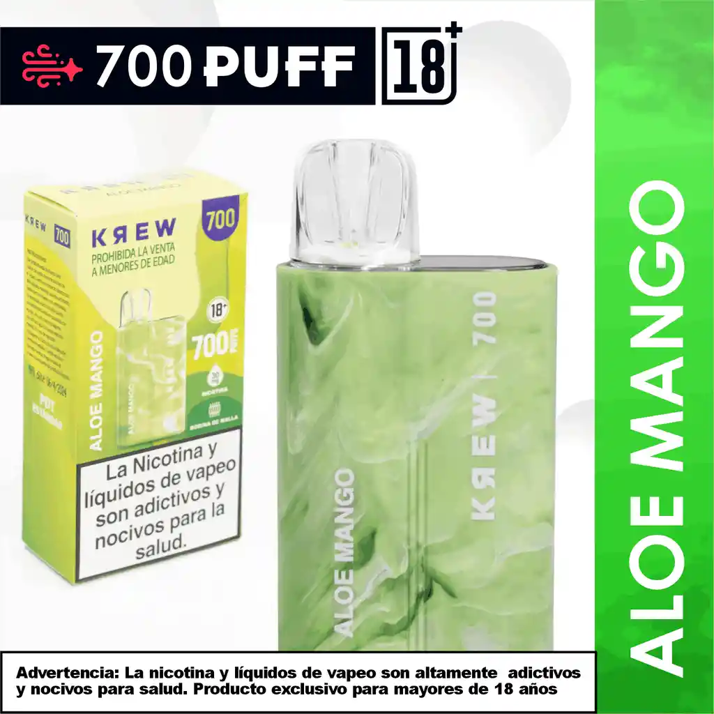Krew Vapos 700 Puff Aloe Mango