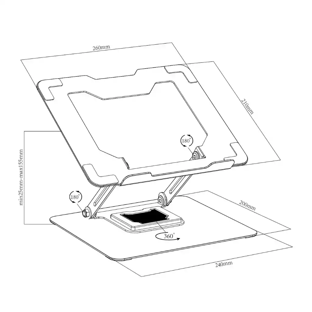 Soporte Para Pc Portátil Altura Graduable Compatible Con Macbook