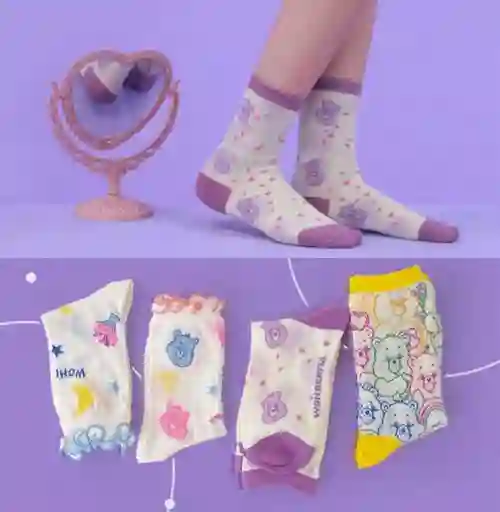 Medias Largas Ositos Cariñositos (rosado)