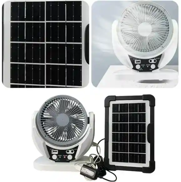 Ventilador Escritorio Con Panel Solar Gd-8025