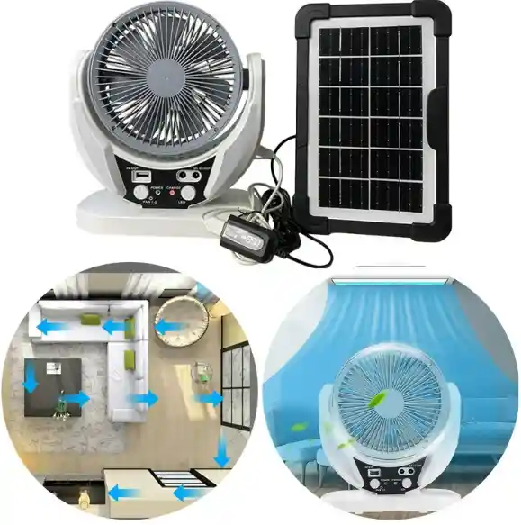 Ventilador Escritorio Con Panel Solar Gd-8025