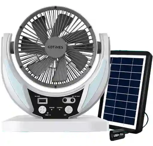 Ventilador Escritorio Con Panel Solar Gd-8025