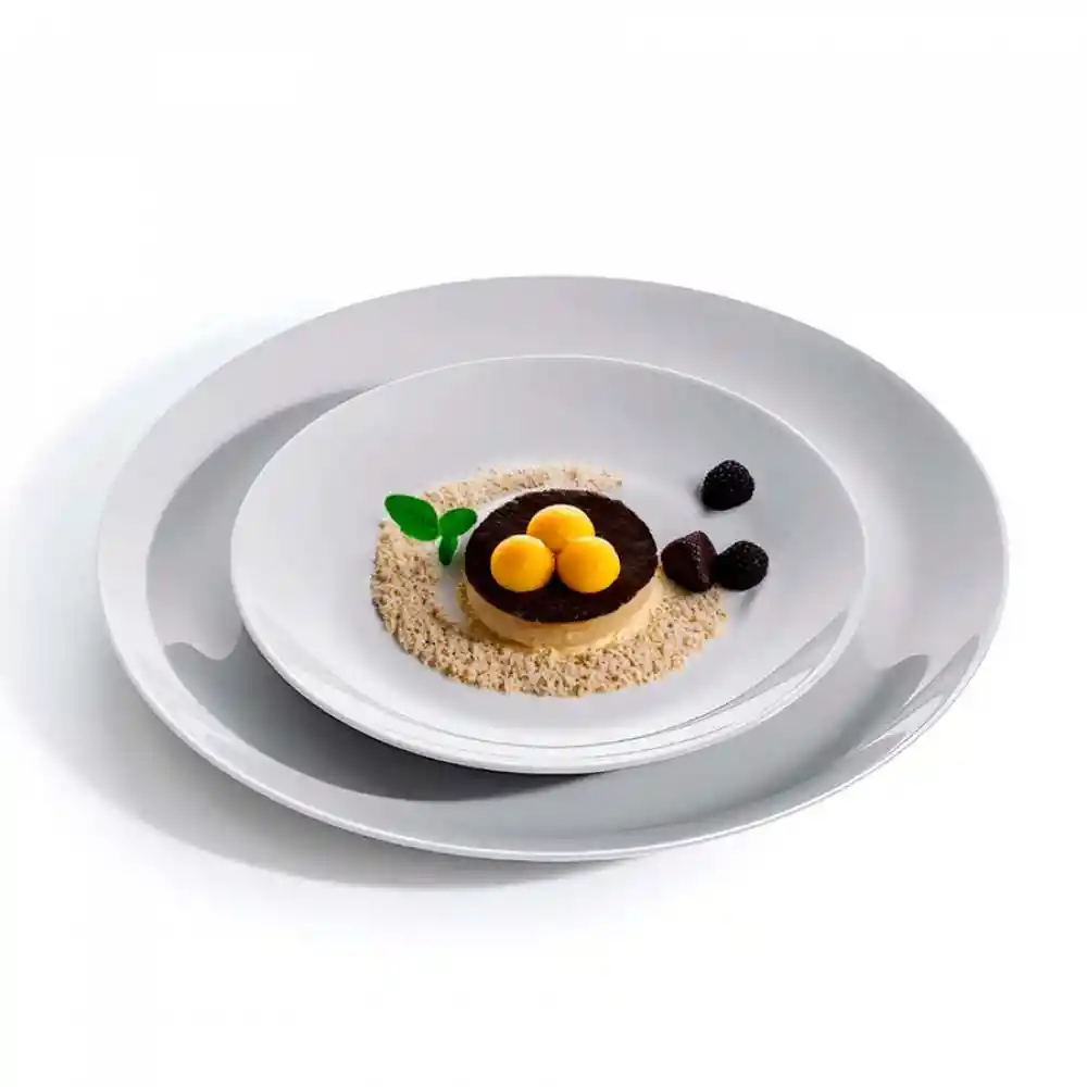 Plato Postre Luminarc Diwali 19 Cm Gris Vidrio Opal