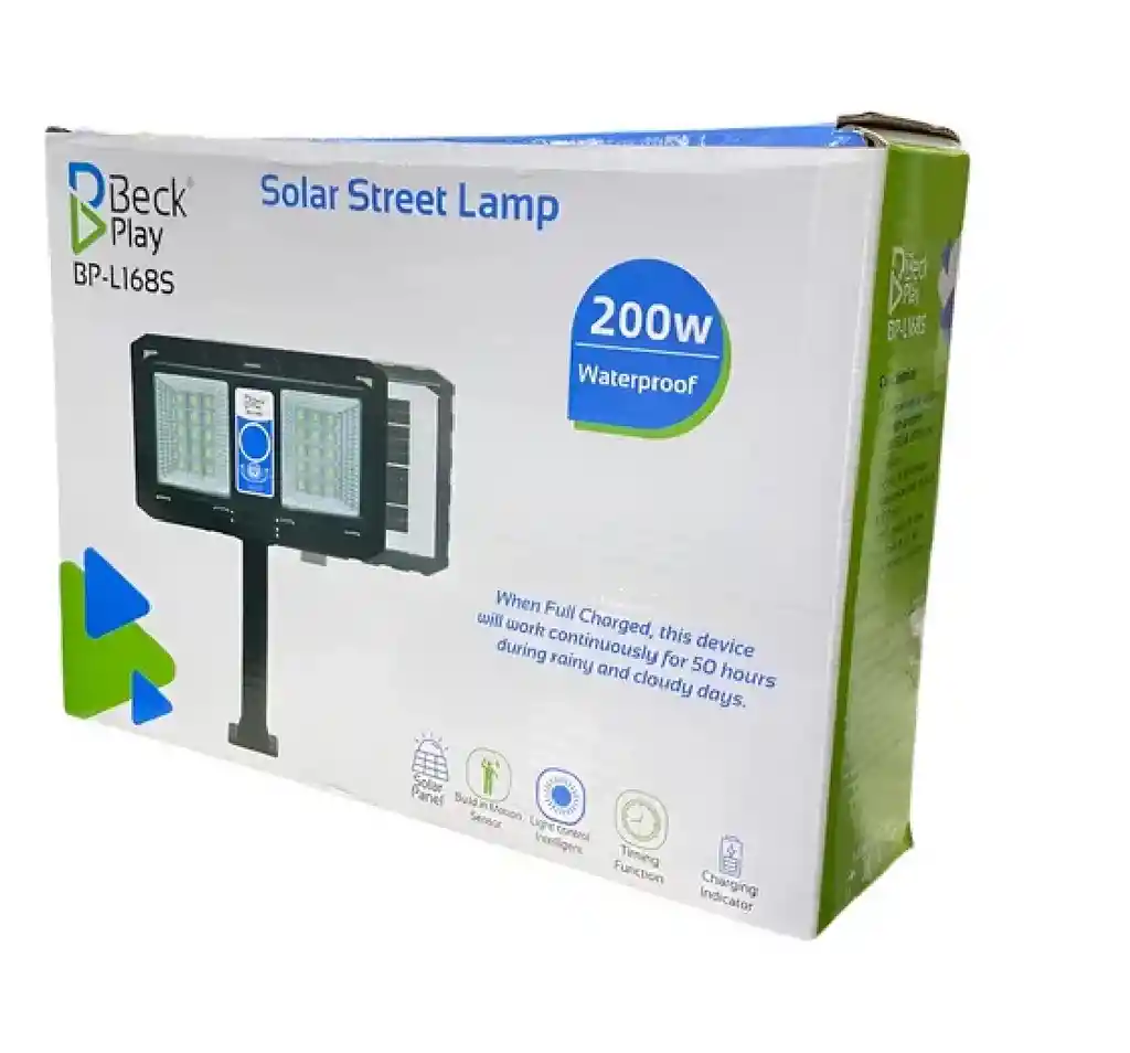 Lampara Solar Luz Led Recargable Con Panel Sensor