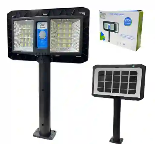 Lampara Solar Luz Led Recargable Con Panel Sensor