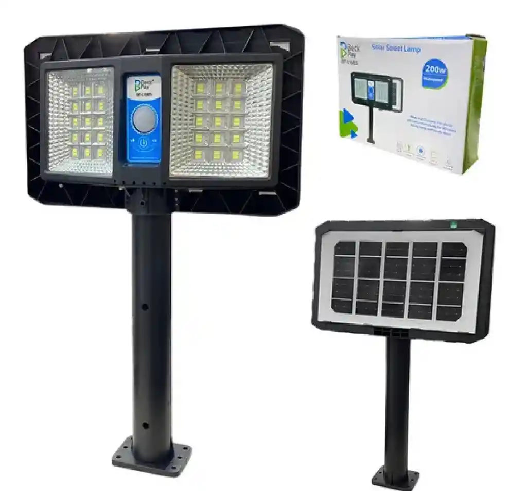 Lampara Solar Luz Led Recargable Con Panel Sensor