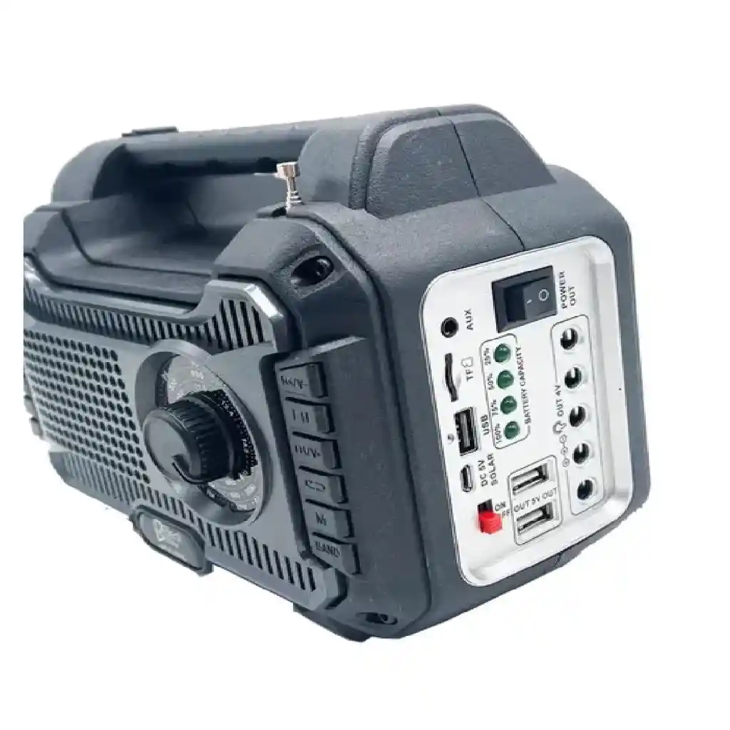 Kit Radio Mini Planta Solar Pl087s Portátil Con Bombillos
