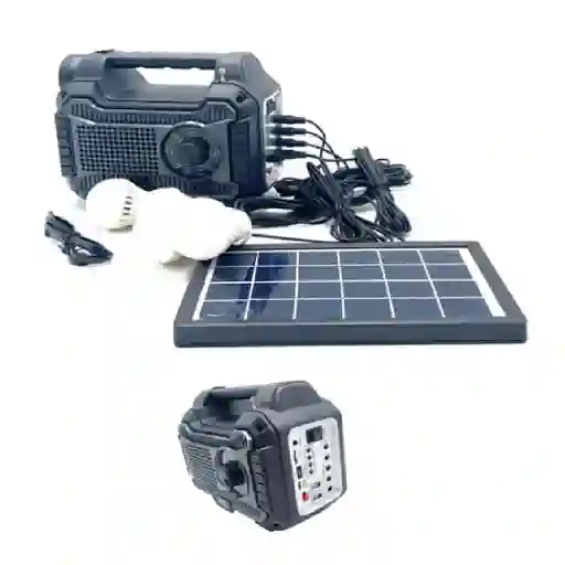 Kit Radio Mini Planta Solar Pl087s Portátil Con Bombillos