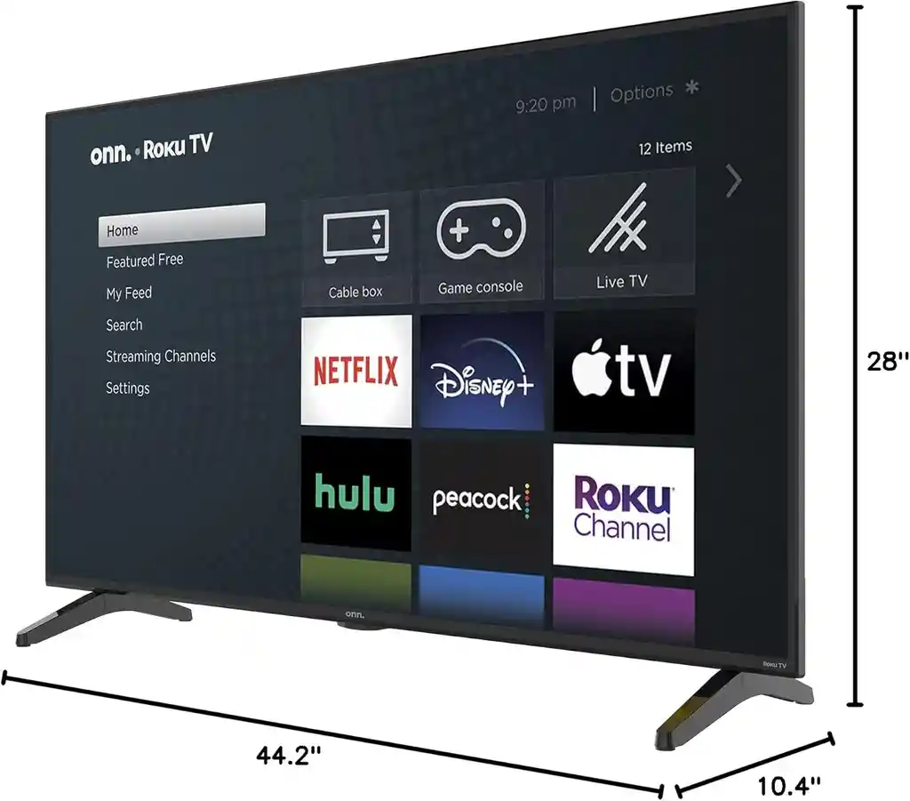 Onn 50” Clase 4k Uhd (2160p) Led Roku Smart Televisión Hdr (100012585)