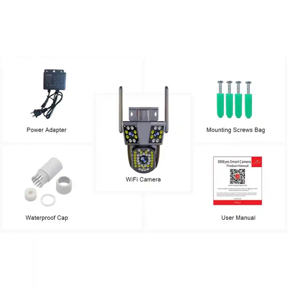 Camara Ip Ptz 355º Wifi Triple Lente Exterior 6 Mp 10x Night Vision