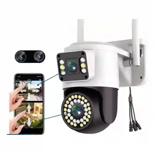 Cámara De Seguridad Doble Visión Wifi Para Exterior
