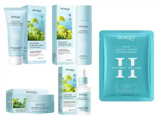 Bioaqua Kit Acido Hialuronico (jabon, Tonico, Serum, Crema Y Velo Facial)